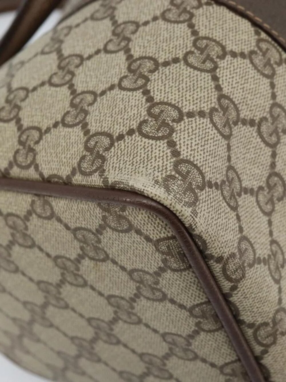GUCCI GG Supreme Web Sherry Line Boston Bag PVC Beige Gold 40 02 007 Auth ARZ201 - Picture 5 of 16